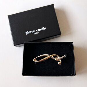 Pierre Cardin Gold & Silver Tone Metal Brooch Pin Vintage